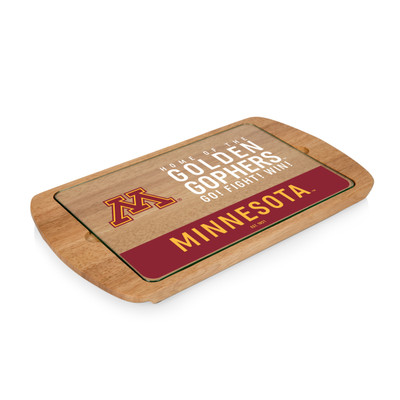 Minnesota Golden Gophers Billboard Glass Top Serving Tray | Picnic Time | 911-01-505-364-0