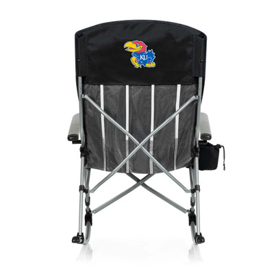 Kansas Jayhawks Outdoor Rocking Camp Chair | Picnic Time | 805-01-175-244-0