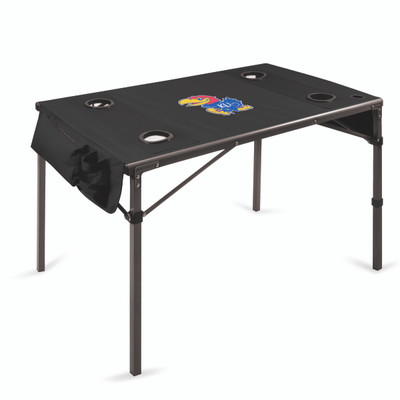 Kansas Jayhawks Travel Table Portable Folding Table | Picnic Time | 799-00-179-244-0