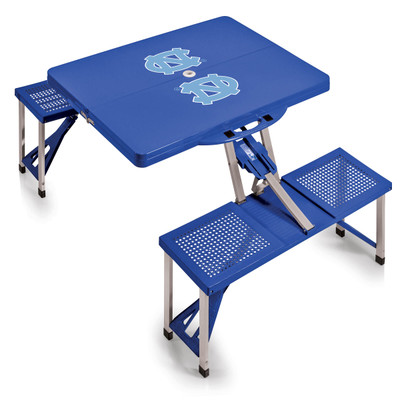 North Carolina Tar Heels Picnic Table Portable Folding Table with Seats | Picnic Time | 811-00-139-414-0