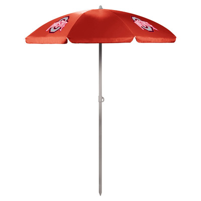 Ohio State Buckeyes 5.5 Ft. Portable Beach Umbrella | Picnic Time | 822-00-100-444-0