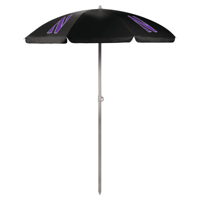Northwestern Wildcats 5.5 Ft. Portable Beach Umbrella | Picnic Time | 822-00-179-434-0
