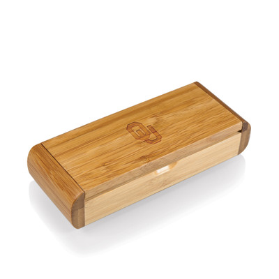 Oklahoma Sooners Elan Deluxe Corkscrew In Bamboo Box | Picnic Time | 868-00-505-453-0