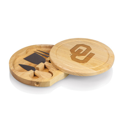 Oklahoma Sooners Brie Cheese Cutting Board & Tools Set | Picnic Time | 878-00-505-453-0