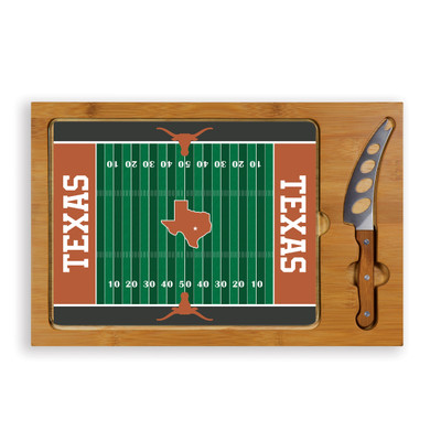 Texas Longhorns Icon Glass Top Cutting Board & Knife Set | Picnic Time | 910-00-505-194-1