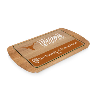 Texas Longhorns Billboard Glass Top Serving Tray | Picnic Time | 911-01-505-194-1