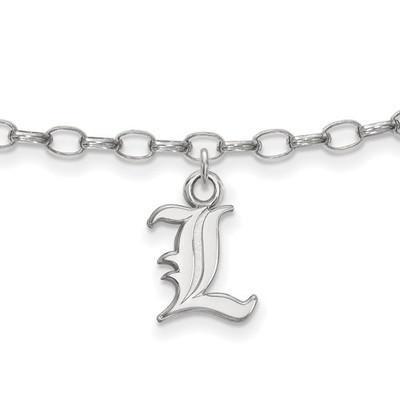 Louisville Cardinals L Sterling Silver Ankle Bracelet | Logo Art | SS024UL