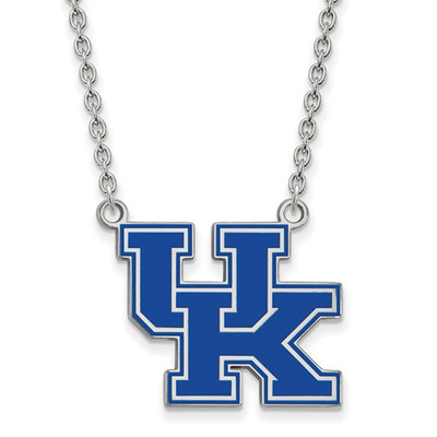 Kentucky UK Blue Logo Sterling Silver Necklace | Logo Art | SS082UK-18