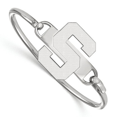 MSU Spartans S Logo Sterling Silver Bangle Bracelet | Logo Art | SS021MIS-7