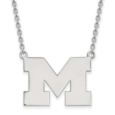Michigan Wolverines Earrings - Hazel Silver UM Team Logo Jewelry For Women