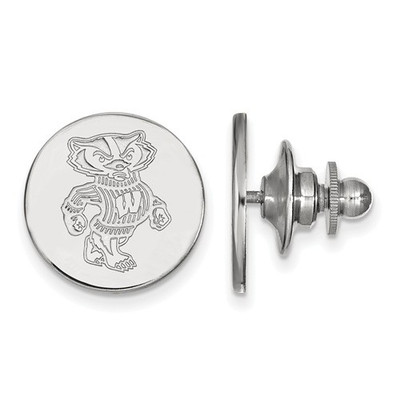 Wisconsin Badgers Mascot Sterling Silver Lapel Pin | Logo Art | SS051UWI