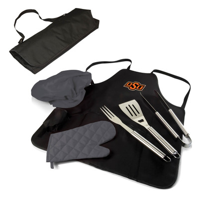 Oklahoma State Cowboys BBQ Apron Tote Set | Picnic Time | 635-88-179-464-0