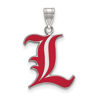 Louisville Cardinals L Sterling Silver Enamel Pendant | Logo Art | LGASS026UL