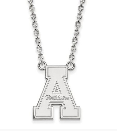 Appalachian State Mountaineers Sterling Silver Pendant Necklace | Logo Art | SS012APS-18