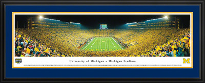 Michigan Wolverines Panoramic Photo Deluxe Matted Frame - End Zone | Blakeway | UMI4D