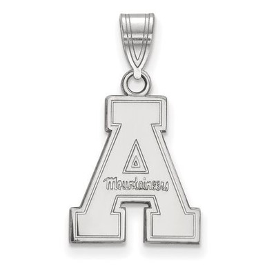 Appalachian State University Mountaineers 10k White Gold Medium Pendant | Logo Art | 1W003APS