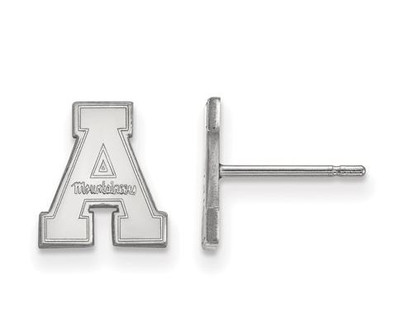 Appalachian State University 10k White Gold Extra Small Post Earrings | Logo Art | 1W007APS