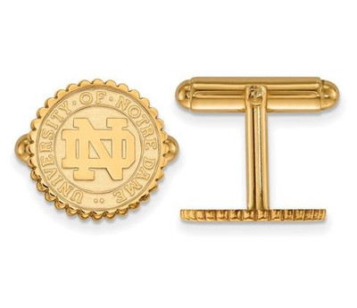 University of Notre Dame Gold Plated Sterling Silver Crest Cufflinks | Logo Art | SS044UND