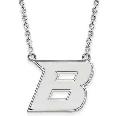 Boise State University 14k White Gold Large Pendant Necklace | Logo Art | 4W008BOS-18