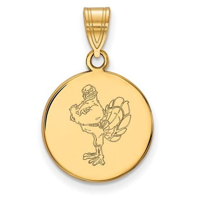 TCU Sterling Silver Gold Plated Medium Disc Pendant | Logo Art | 1Y078VTE