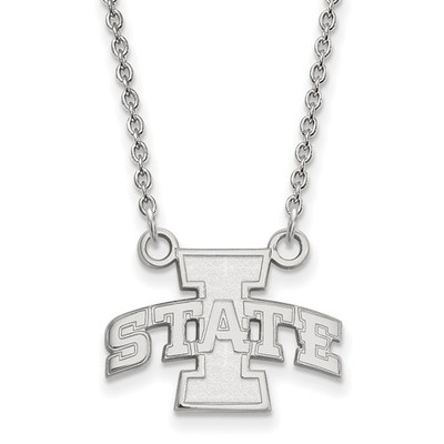 Iowa State University Sterling Silver Small Pendant Necklace | Logo Art | 1Y007IAS-18