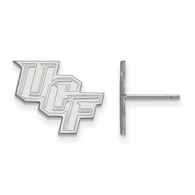 University of Central Florida 10k White Gold Small Post Earrings | Logo Art | 4W028UCF