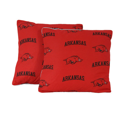 Arkansas Razorbacks 16" x 16" Decorative Pillow Pair | College Covers | ARKDPPR