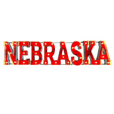 Nebraska Huskers Recycled Metal Wall Decor N Illuminated | LRT | NBWDLGT