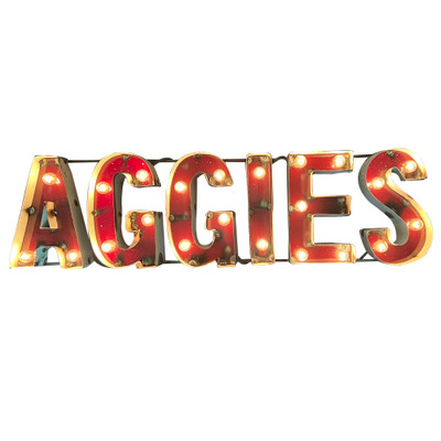 TEXAS A&M, GIGEM AGGIES THUMBS UP METAL CUSTOM VINTAGE CRAFT WALL ART –