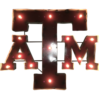 Texas A&M Aggies Recycled Metal Wall Decor Illuminated | LRT SALES | ATMWDLGT