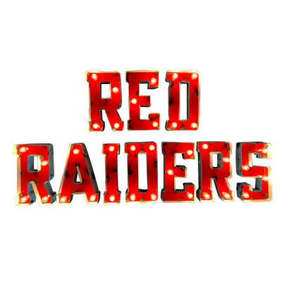 Texas Tech Red Raiders Recycled Metal Wall Decor Red Raiders Illuminated | LRT | REDRAIDERSWDLGT