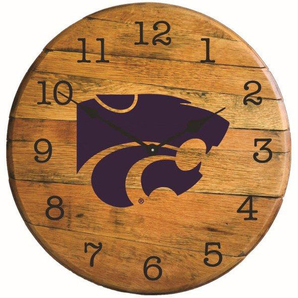 Kansas State Wildcats 21" Barrel Team Logo Clock | GREENSTONES | BTS-KST-01
