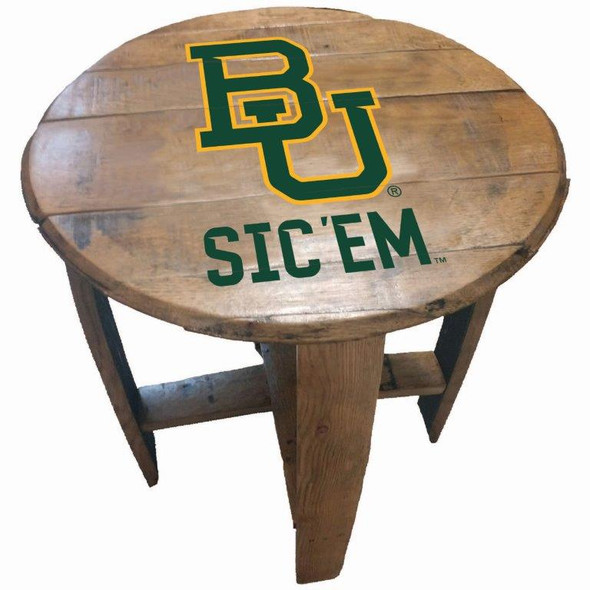 Baylor Bears 21" Barrel Team Logo Table | GREENSTONES| BTT-BAY-01