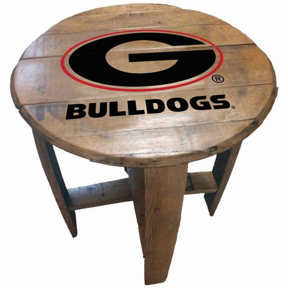 Georgia Bulldogs 21" Barrel Team Logo Table | GREENSTONES | BTT-GA-01