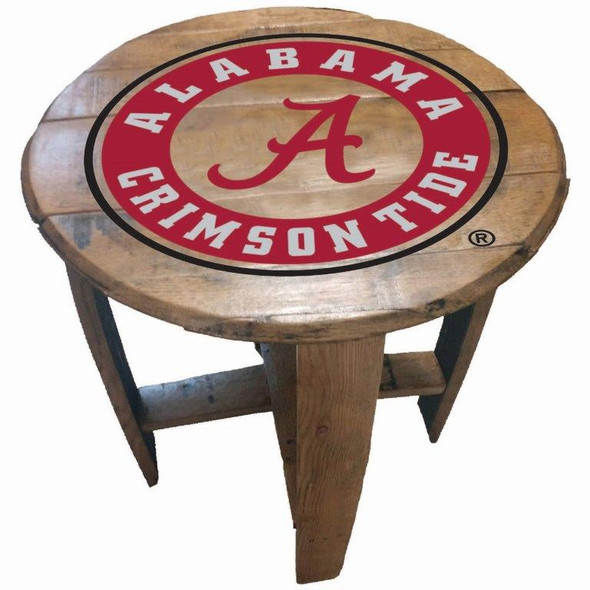 Alabama Crimson Tide 21" Barrel Team Logo Table | GREENSTONES |BTT-ALA-01