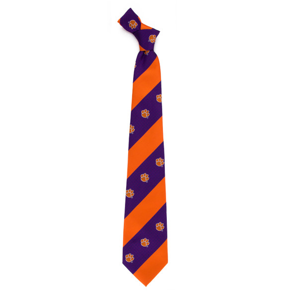 Clemson Tigers Geo Stripe Tie | Eagles Wings | 6886