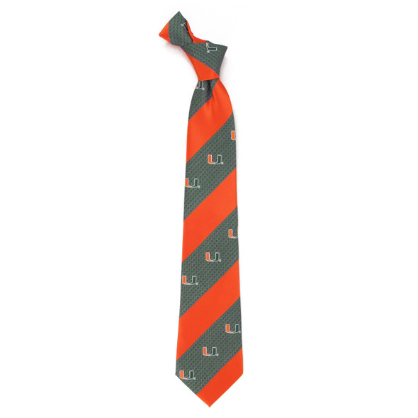 Miami Hurricanes Geo Stripe Tie | Eagles Wings | 6900