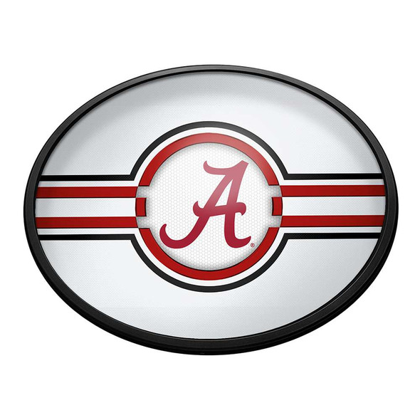 Alabama Crimson Tide Oval Slimline Lighted Wall Sign - White | The Fan-Brand | NCALCT-140-01B