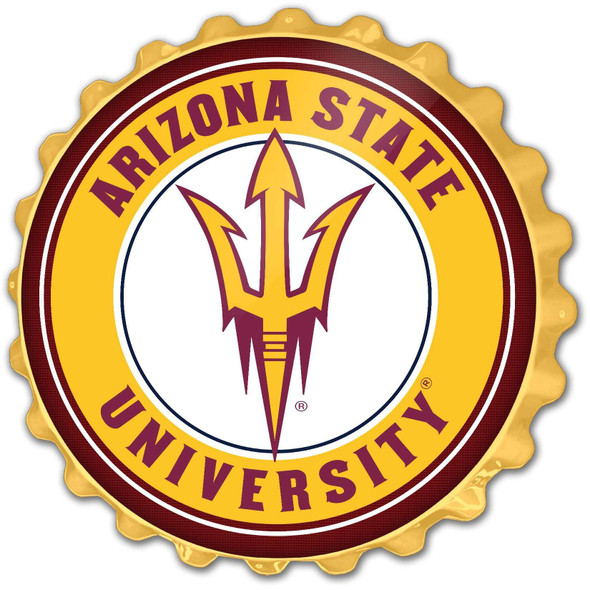 Arizona State Sun Devils Bottle Cap Wall Sign - Yellow | The Fan-Brand | NCAZST-210-01B
