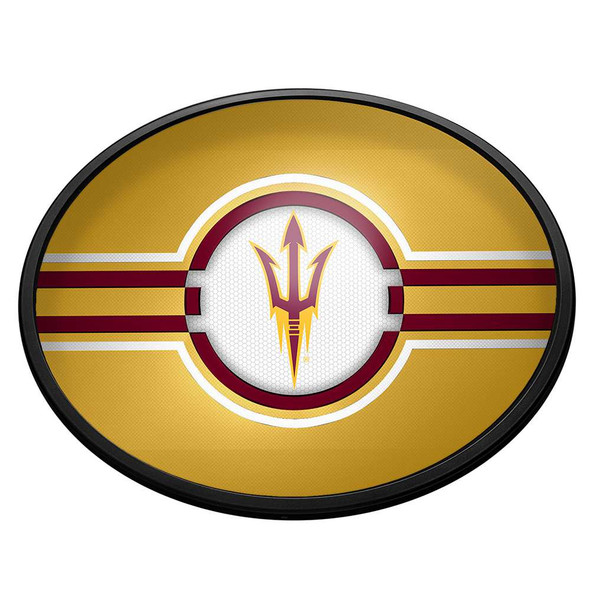 Arizona State Sun Devils Oval Slimline Lighted Wall Sign - Yellow | The Fan-Brand | NCAZST-140-01B