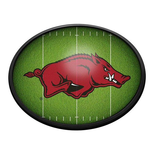 Arkansas Razorbacks On the 50 - Oval Slimline Lighted Wall Sign | The Fan-Brand | NCARKR-140-22