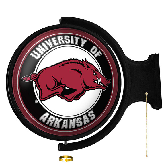 Arkansas Razorbacks Original Round Rotating Lighted Wall Sign | The Fan-Brand | NCARKR-115-01