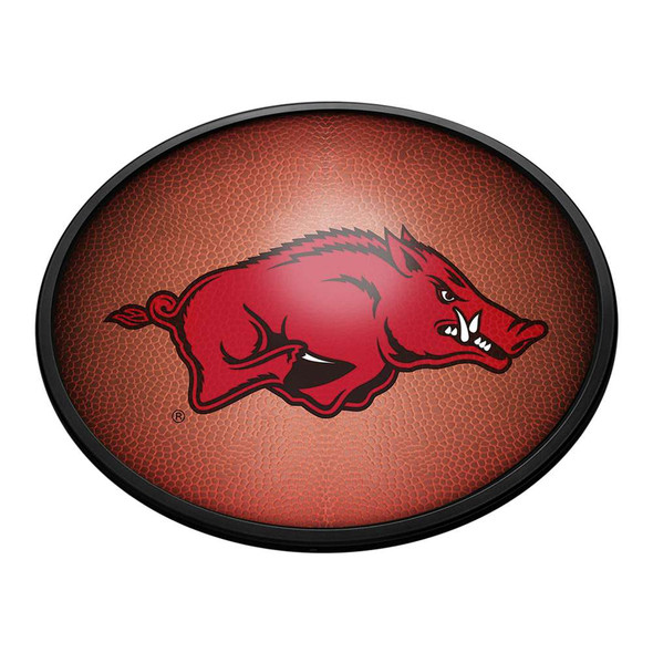 Arkansas Razorbacks Pigskin - Oval Slimline Lighted Wall Sign | The Fan-Brand | NCARKR-140-21