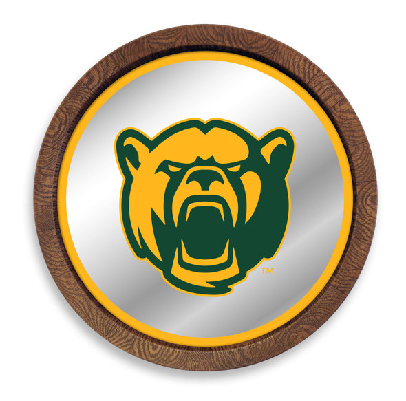 Baylor Bears Bear - Faux Barrel Top Mirrored Wall Sign - Gold Egde | The Fan-Brand | NCBAYL-245-02B