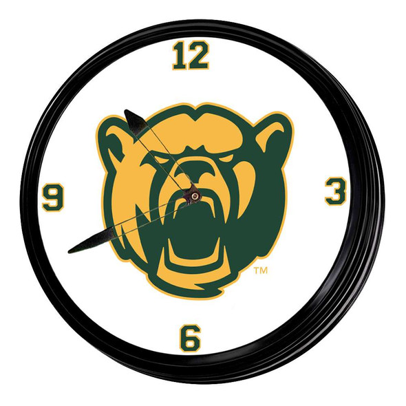 Baylor Bears Bear Logo - Retro Lighted Wall Clock | The Fan-Brand | NCBAYL-550-02