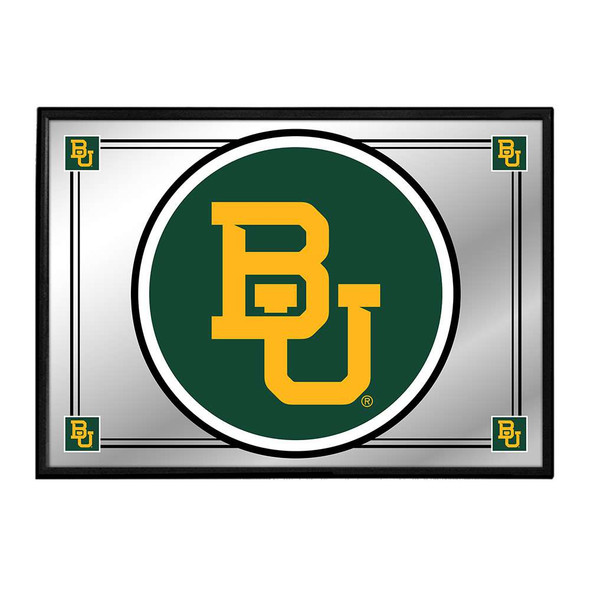Baylor Bears Team Spirit, Logo - Framed Mirrored Wall Sign - Green / Gold | The Fan-Brand | NCBAYL-265-02A