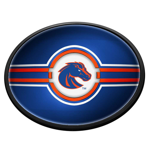 Boise State Broncos Oval Slimline Lighted Wall Sign | The Fan-Brand | NCBOIS-140-01