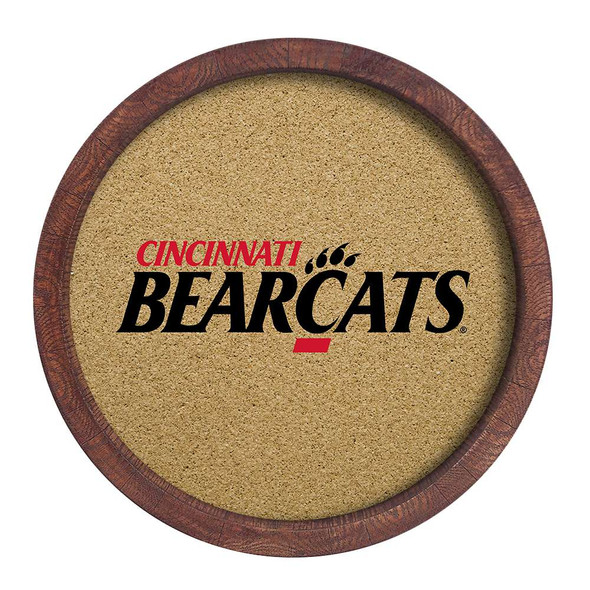 Cincinnati Bearcats Faux Barrel Framed Cork Board - Color Logo | The Fan-Brand | NCCINC-632-02A
