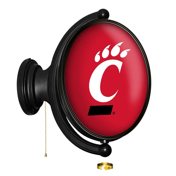 Cincinnati Bearcats Original Oval Rotating Lighted Wall Sign - Red | The Fan-Brand | NCCINC-125-01B