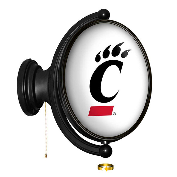 Cincinnati Bearcats Original Oval Rotating Lighted Wall Sign - White | The Fan-Brand | NCCINC-125-01A